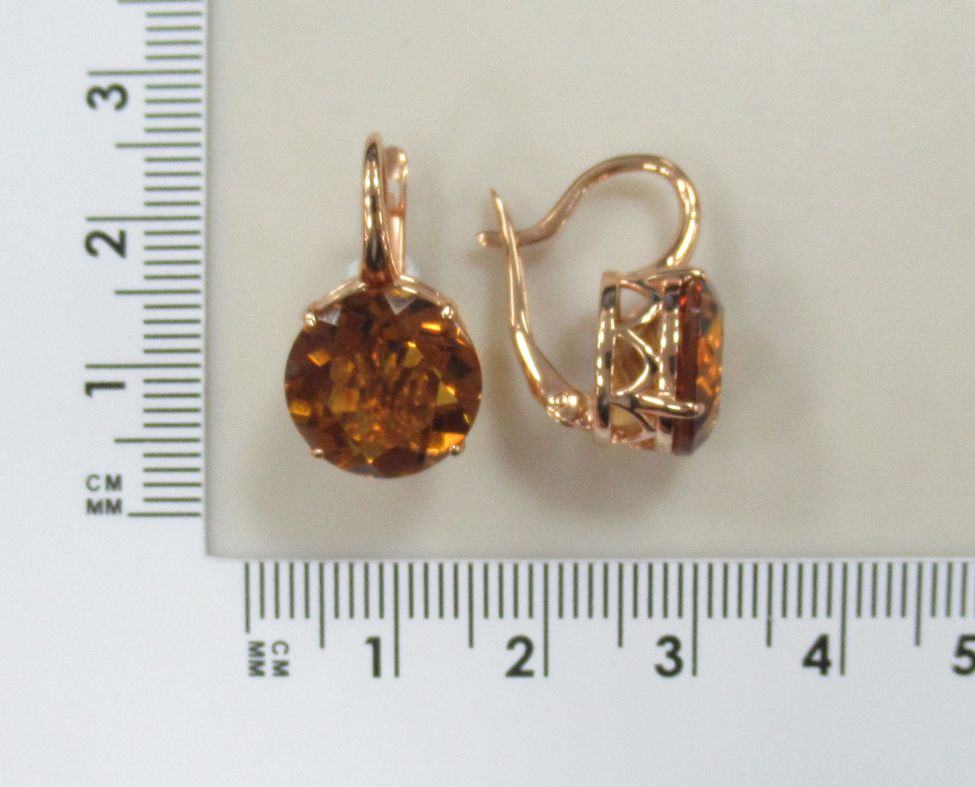 Серебряные серьги с цитринами